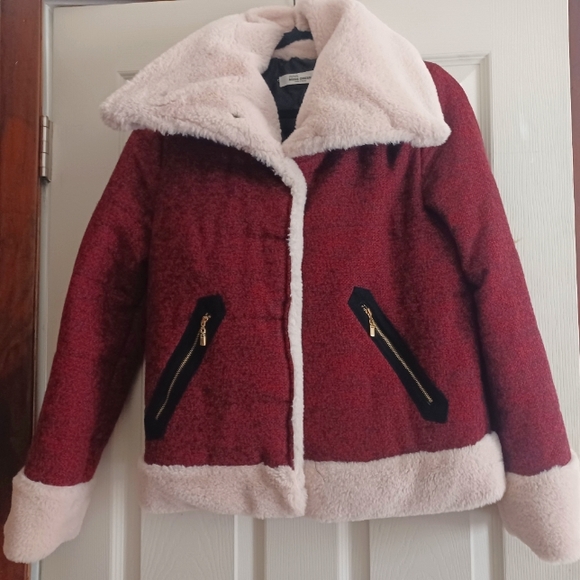 moss green Jackets & Blazers - Korean Winter Faux shearling lamb fur Short Coat Thick aviator red XS quilted